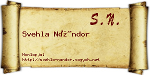 Svehla Nándor névjegykártya
