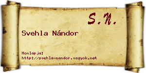 Svehla Nándor névjegykártya