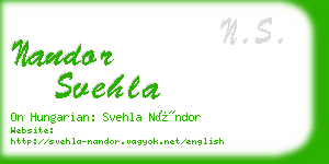 nandor svehla business card